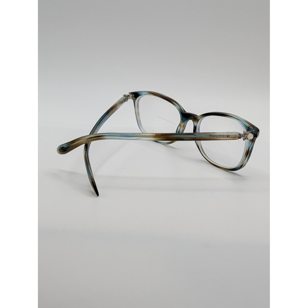 Tiffany & Co TF 2109-H-B Blue Brown Marbled Floral Crystal Eyeglass Frames 51mm